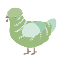 A grass and spring chicken with a half-bar pattern
