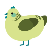 A lemon and olive chicken with a neck-band pattern