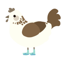 A mist and bark chicken with a neck-speckle pattern