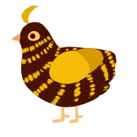 A sable and olive chicken with a bar pattern