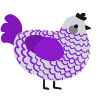 A mist and violet chicken with a lace pattern