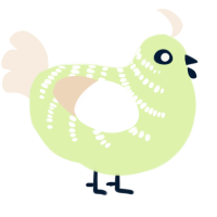 A apple and cream chicken with a half-bar pattern