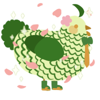 A apple and leaf chicken with a lace pattern