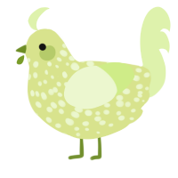 A lemon and apple chicken with a speckle pattern