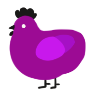 Missing Texture, a plum and amethyst chicken