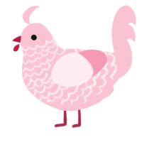 A rose chicken with a lace pattern