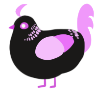 A sable and lavender chicken with a neck-band pattern