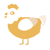 A honey and cream chicken with a head pattern