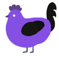 im a taxpayer, a blurple and black chicken