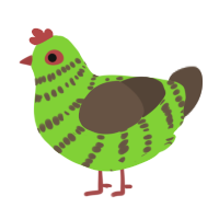 A grass and bark chicken with a bar pattern