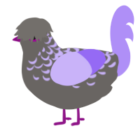 (unnamed), a grey and lilac chicken with a half-lace pattern