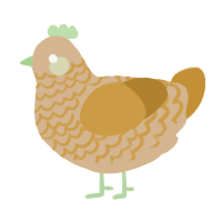 A beige and gold chicken with a lace pattern