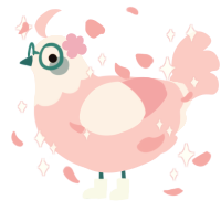 A rose chicken with a head pattern