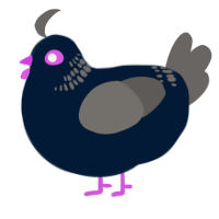 A tumblr and grey chicken with a neck-band pattern