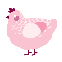 A rose chicken with a half-lace pattern