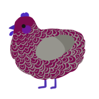 A wine and ash chicken with a double-lace pattern
