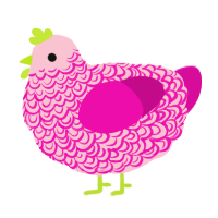 A rose and fuchsia chicken with a double-lace pattern