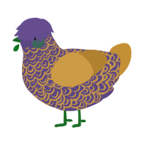A overcast and gold chicken with a double-lace pattern