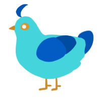 A aqua and ultramarine chicken