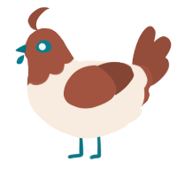 Ice cream, a cream and russet chicken with a head pattern