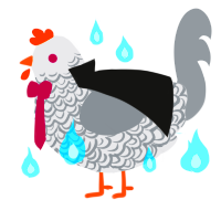 A black and grey chicken with a double-lace pattern