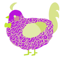 A amethyst and lemon chicken with a double-lace pattern