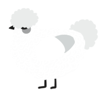 A mist and silver chicken with a double-lace pattern