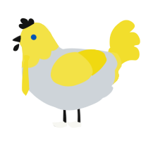 A mist and yellow chicken with a head pattern