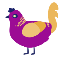 A plum and honey chicken with a neck-band pattern