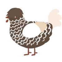 A bark and cream chicken with a lace pattern
