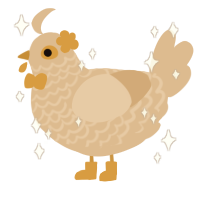 A beige chicken with a lace pattern
