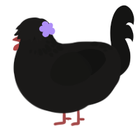 A sable and black chicken with a neck-speckle pattern