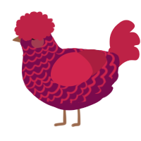 A wine and crimson chicken with a lace pattern