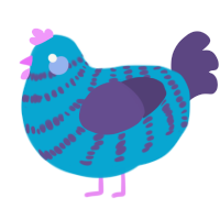 A cerulean and overcast chicken with a bar pattern