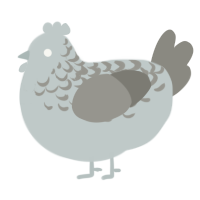 A silver and ash chicken with a half-lace pattern