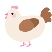 Biscuit, a cream and brown chicken