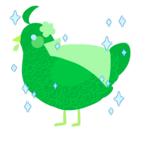 A viridian chicken with a double-lace pattern
