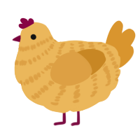 A honey and orange chicken with a bar pattern