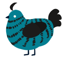 A sea and sable chicken with a bar pattern