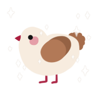 A cream and brown chicken