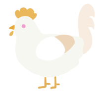 Lord R Kim III, a white and cream chicken