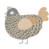 A ash and beige chicken with a lace pattern