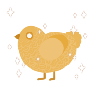 A honey chicken with a double-lace pattern