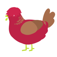Apple Pie, a crimson and brown chicken with a neck-band pattern