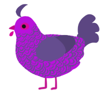 A amethyst and overcast chicken with a double-lace pattern