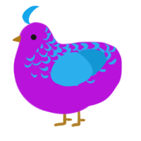 A amethyst and sky chicken with a half-lace pattern