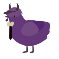 A blurple chicken
