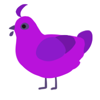 A amethyst and violet chicken