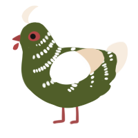 A olive and cream chicken with a half-bar pattern