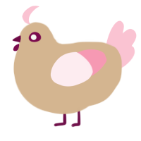 A beige and rose chicken